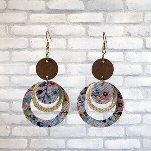 Women's Faux Leather Multi-colored Dangle Earrings